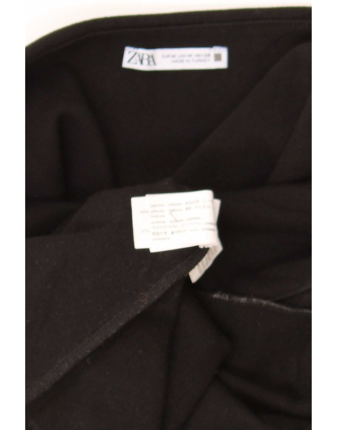 Zara Vestido feminino sem alças UK 12 Viscose preto médio