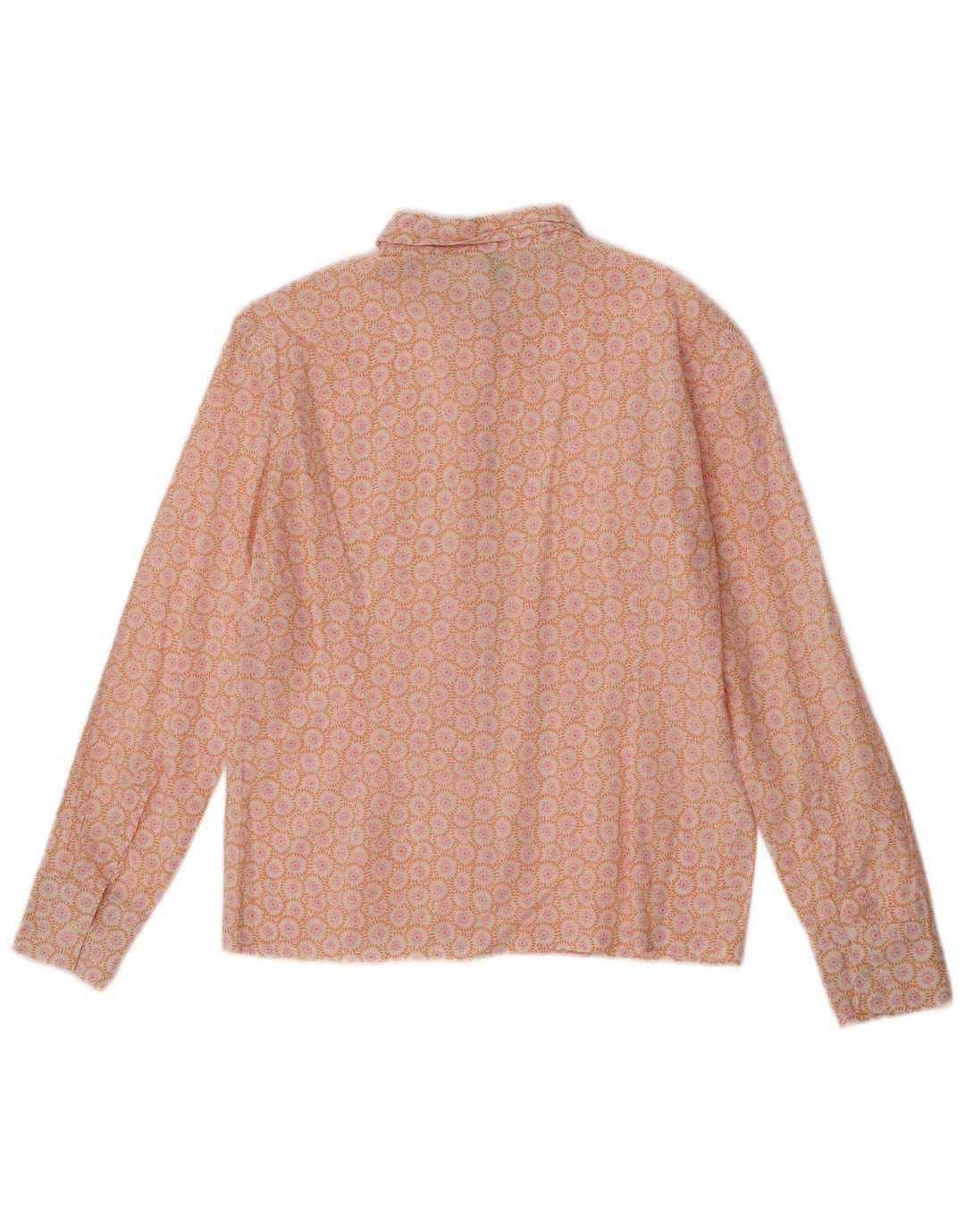 Camisa feminina Benetton UK 12 médio laranja floral