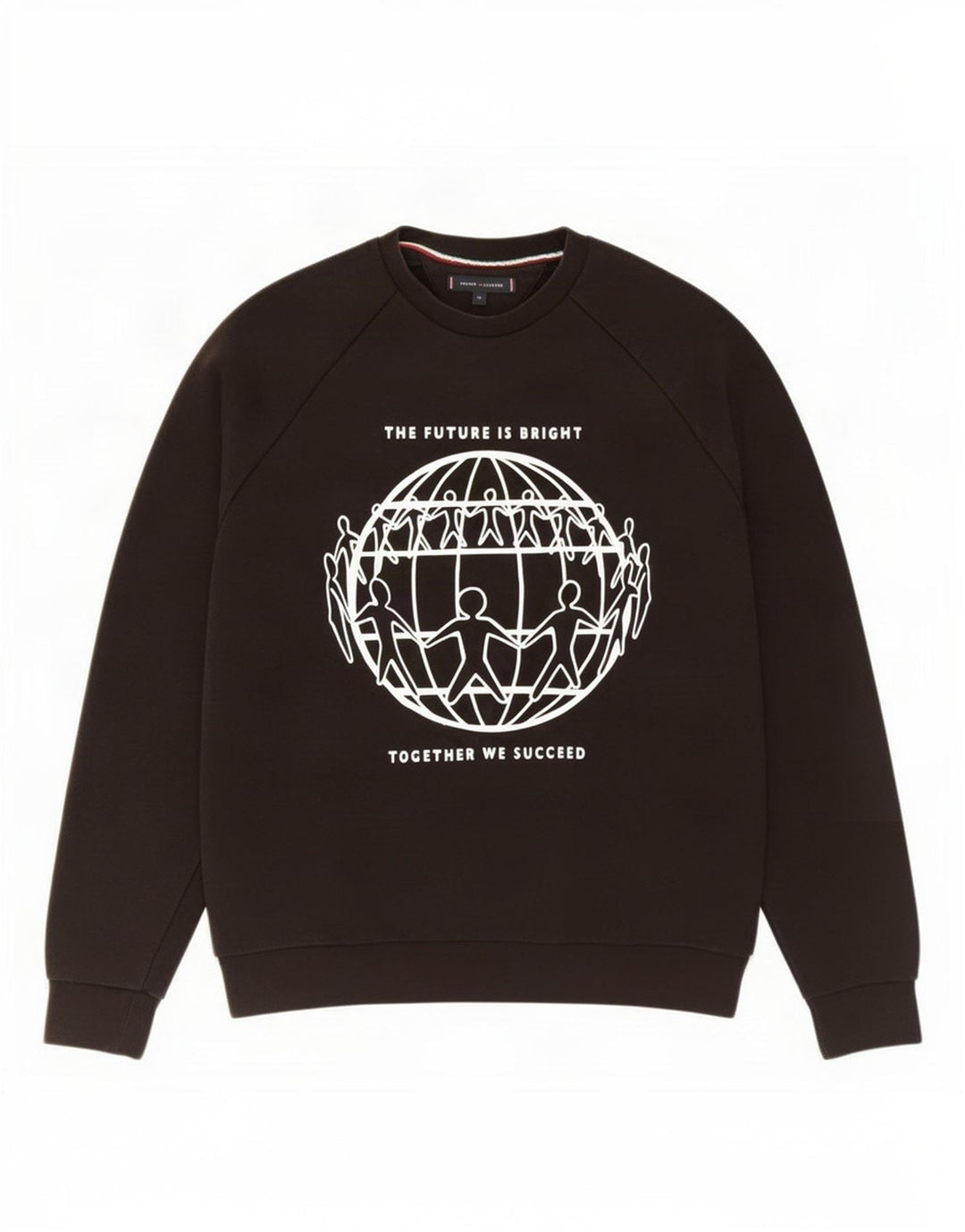 Tommy Hilfiger moletom gráfico masculino jumper médio algodão preto