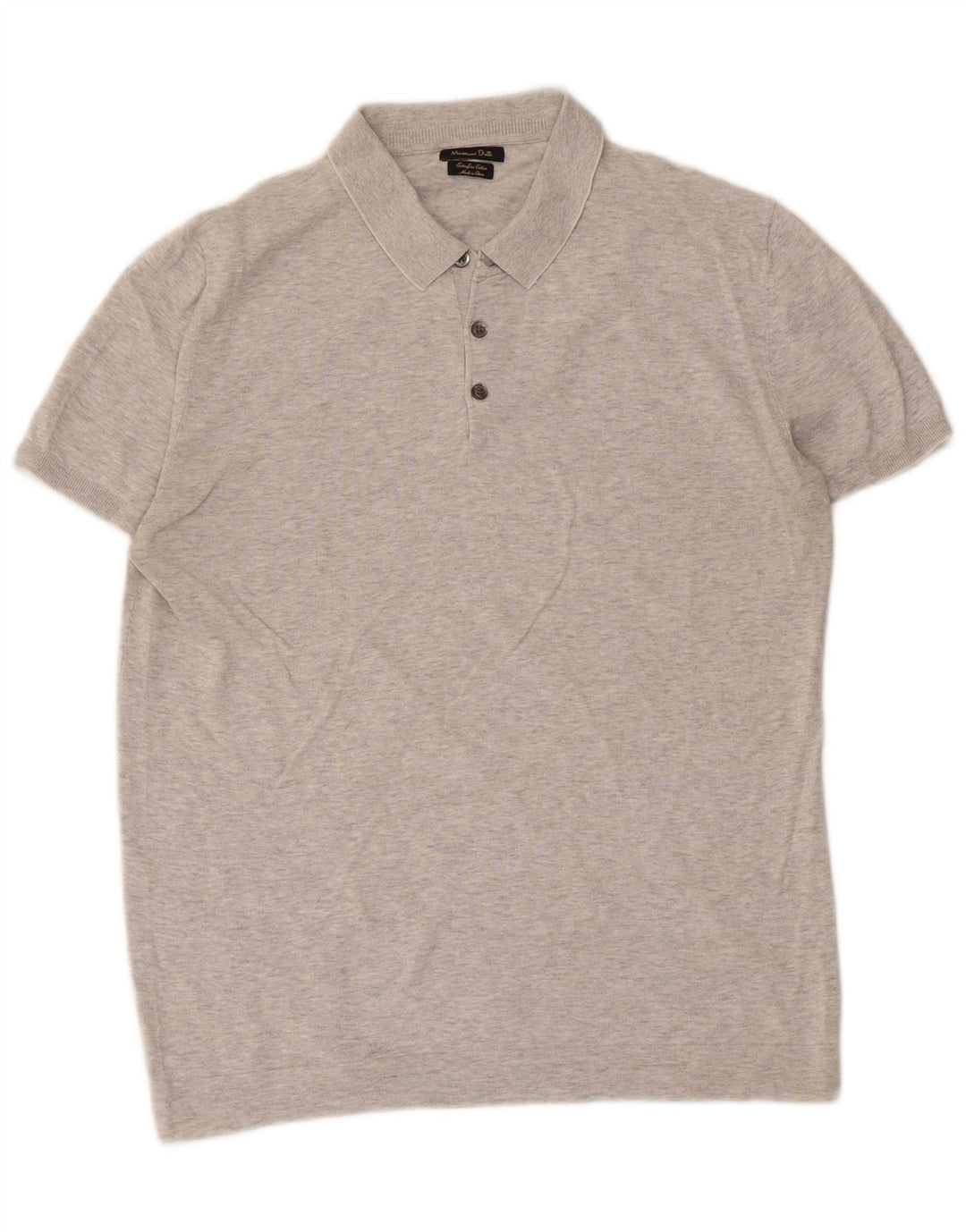 Camisa polo masculina Massimo Dutti cinza médio manchado