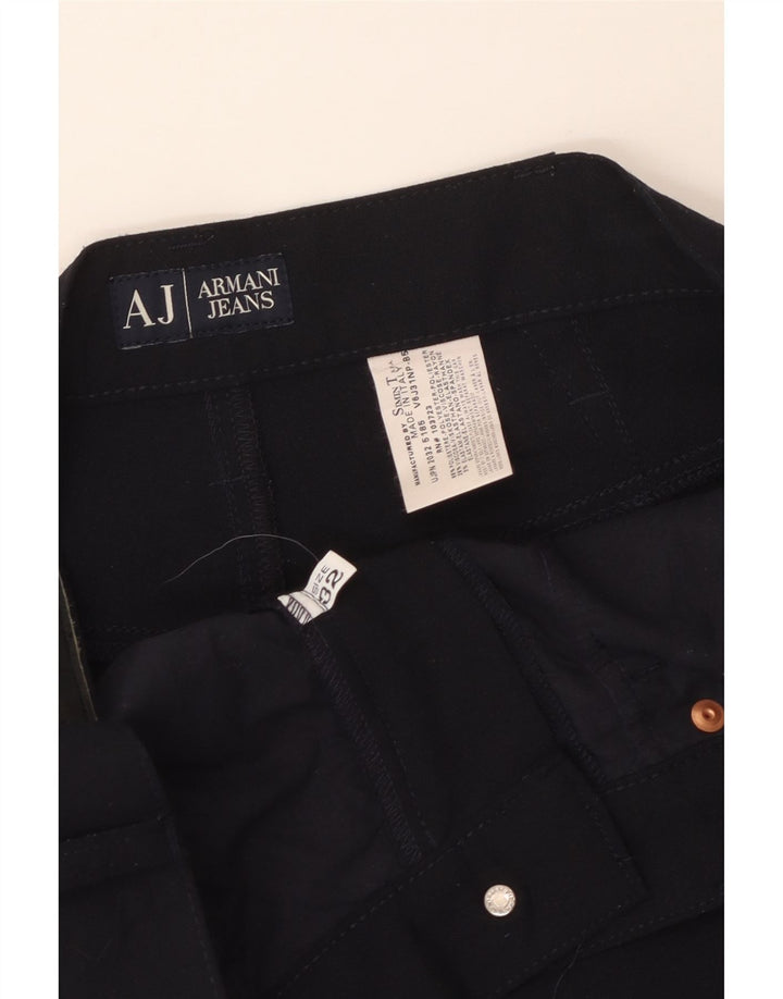 Calça casual reta masculina Armani W32 L29 poliéster azul marinho