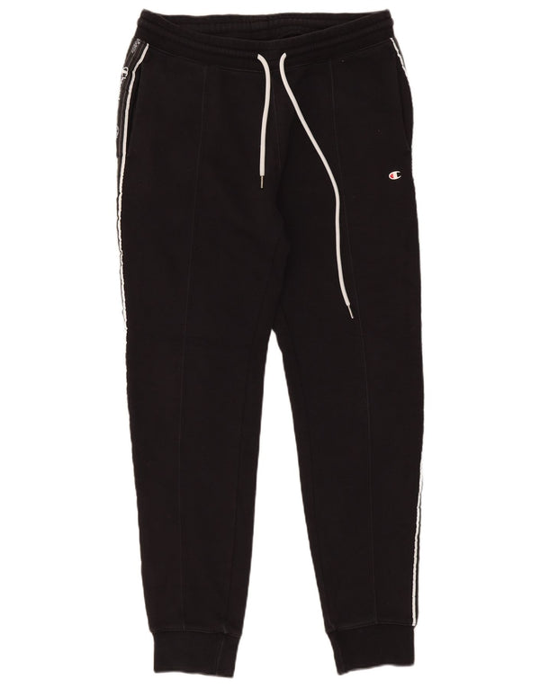 Calça esportiva masculina Champion com estampa gráfica grande bloco colorido preto