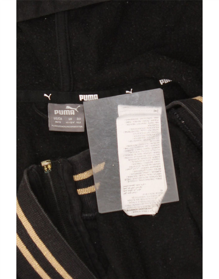 Suéter PUMA Boys Zip com capuz 11-12 anos algodão preto