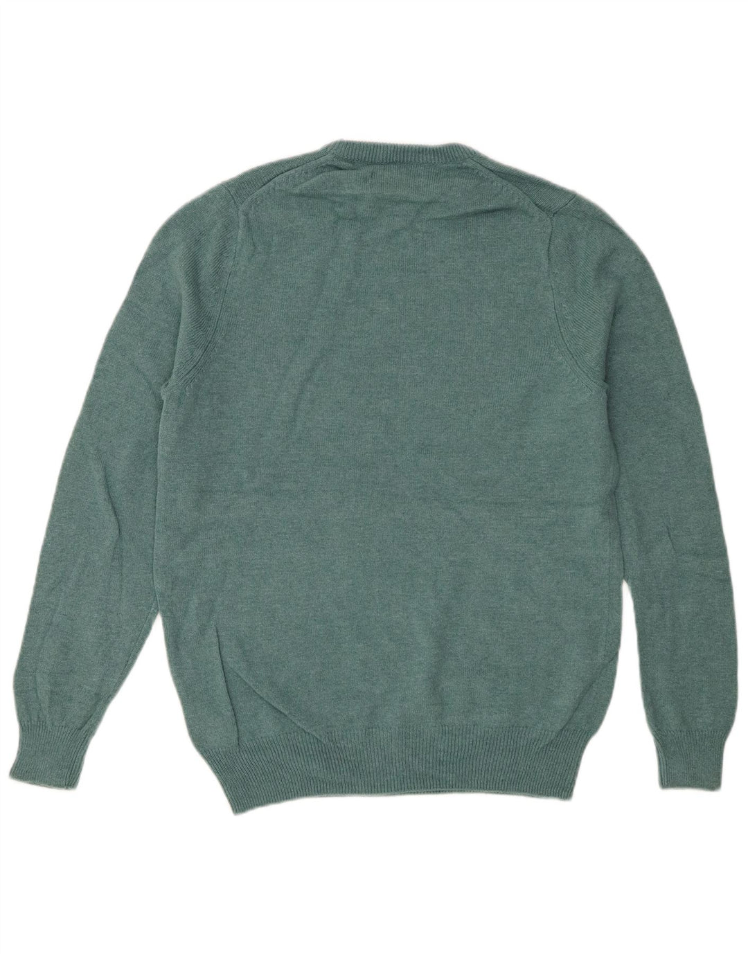 Suéter masculino Marks & Spencer com gola redonda, lã de cordeiro verde médio