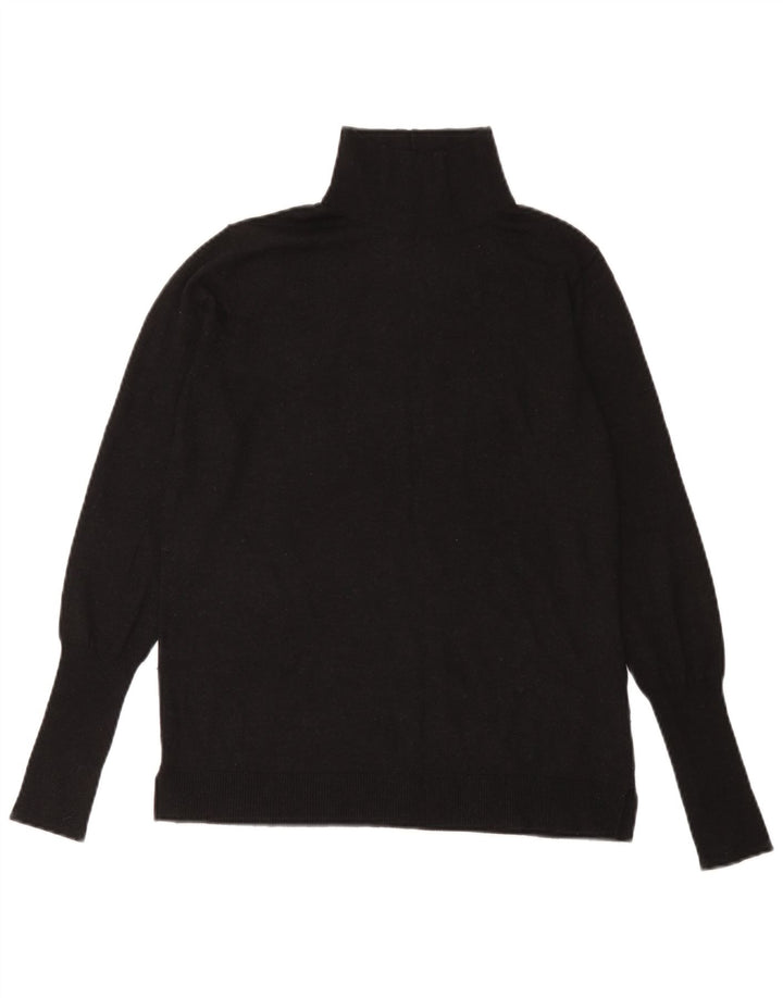 Suéter feminino Zara com gola tartaruga Reino Unido 14 grande preto modal