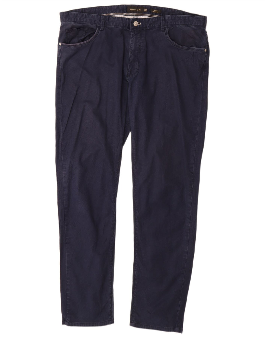 MASSIMO DUTTI Mens Slim Fit Calça Casual EU 48 XL W38 L32 Azul Marinho