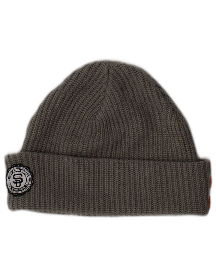 Gorro masculino Superdry de malha gráfica tamanho único logotipo acrílico cinza