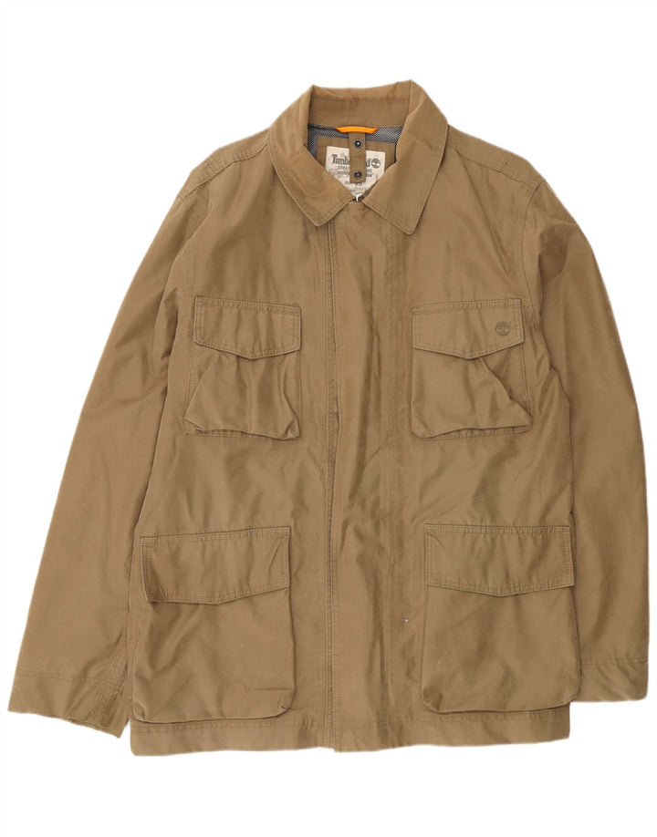 Jaqueta utilitária masculina Timberland UK 40 grande algodão bege