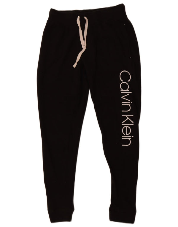 Calça esportiva feminina CALVIN KLEIN com estampa gráfica e jogging UK 6 XS preto