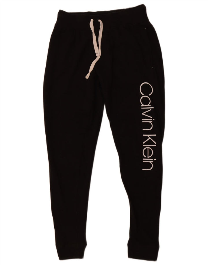 Calça esportiva feminina CALVIN KLEIN com estampa gráfica e jogging UK 6 XS preto