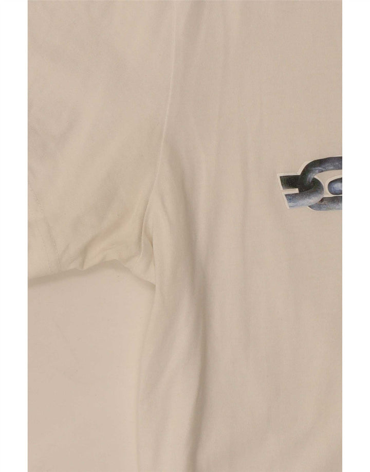 Diesel Camiseta masculina gráfica Top médio algodão branco