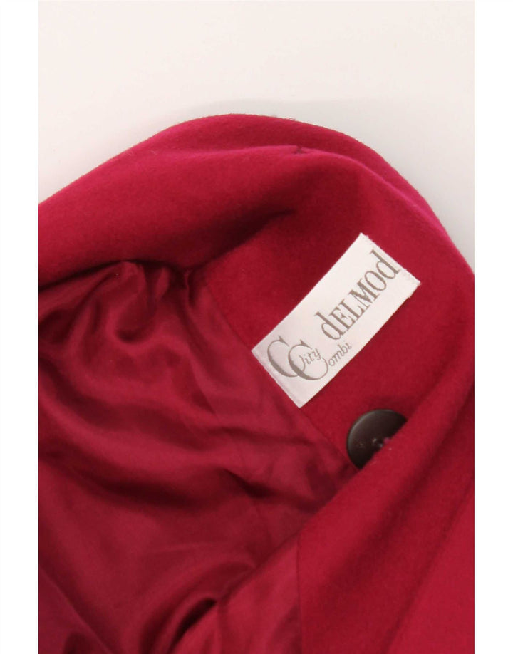 Jaqueta blazer feminina vintage com peito duplo UE 40 lã de carneiro vermelha média