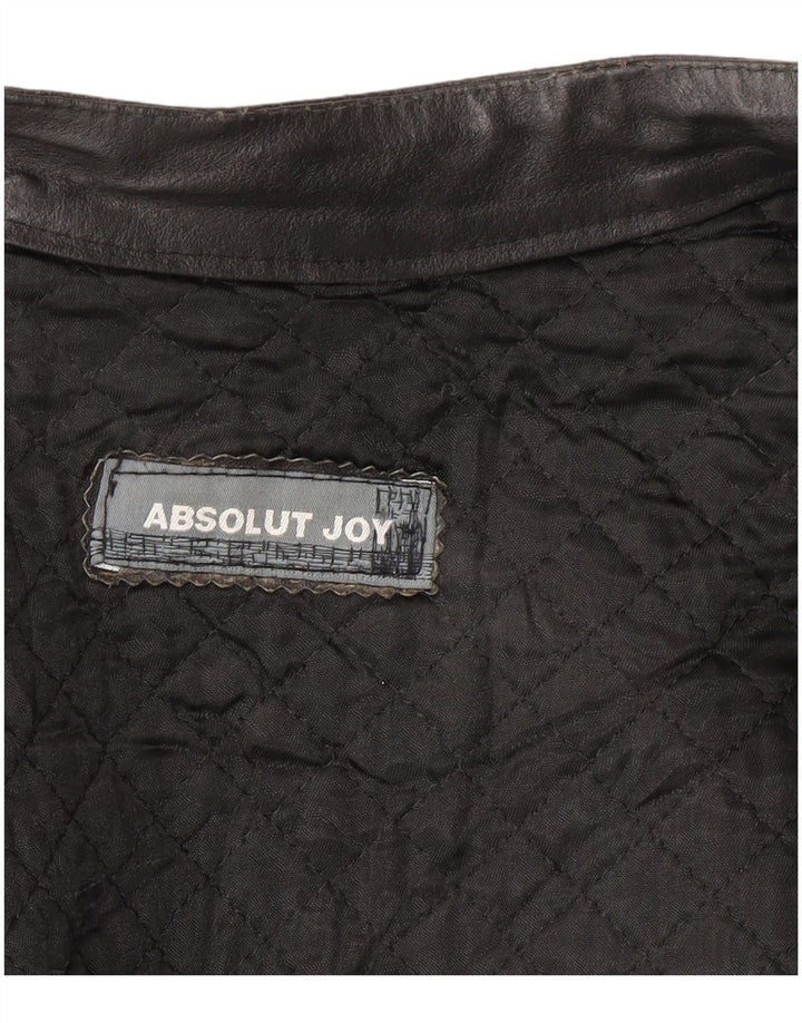 Jaqueta de couro masculina vintage UK 40 grande couro preto