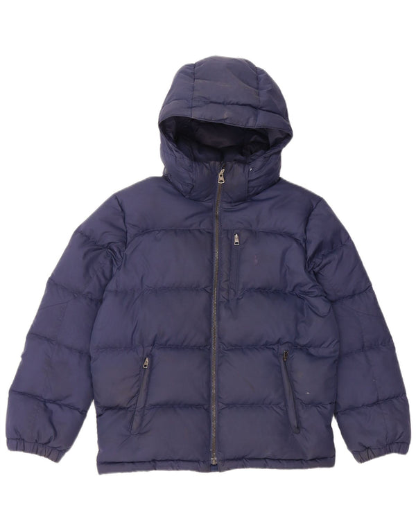 Jaqueta acolchoada com capuz para meninos Polo Ralph Lauren 10-11 anos médio azul marinho