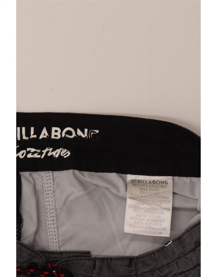 BILLABONG Calção de banho masculino pequeno algodão listrado cinza