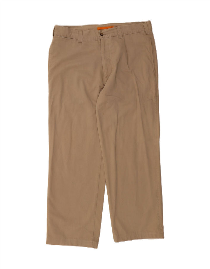 TIMBERLAND Mens Straight Chino Trousers W34 L29 Beige Cotton Vintage Timberland and Second-Hand Timberland from Messina Hembry 