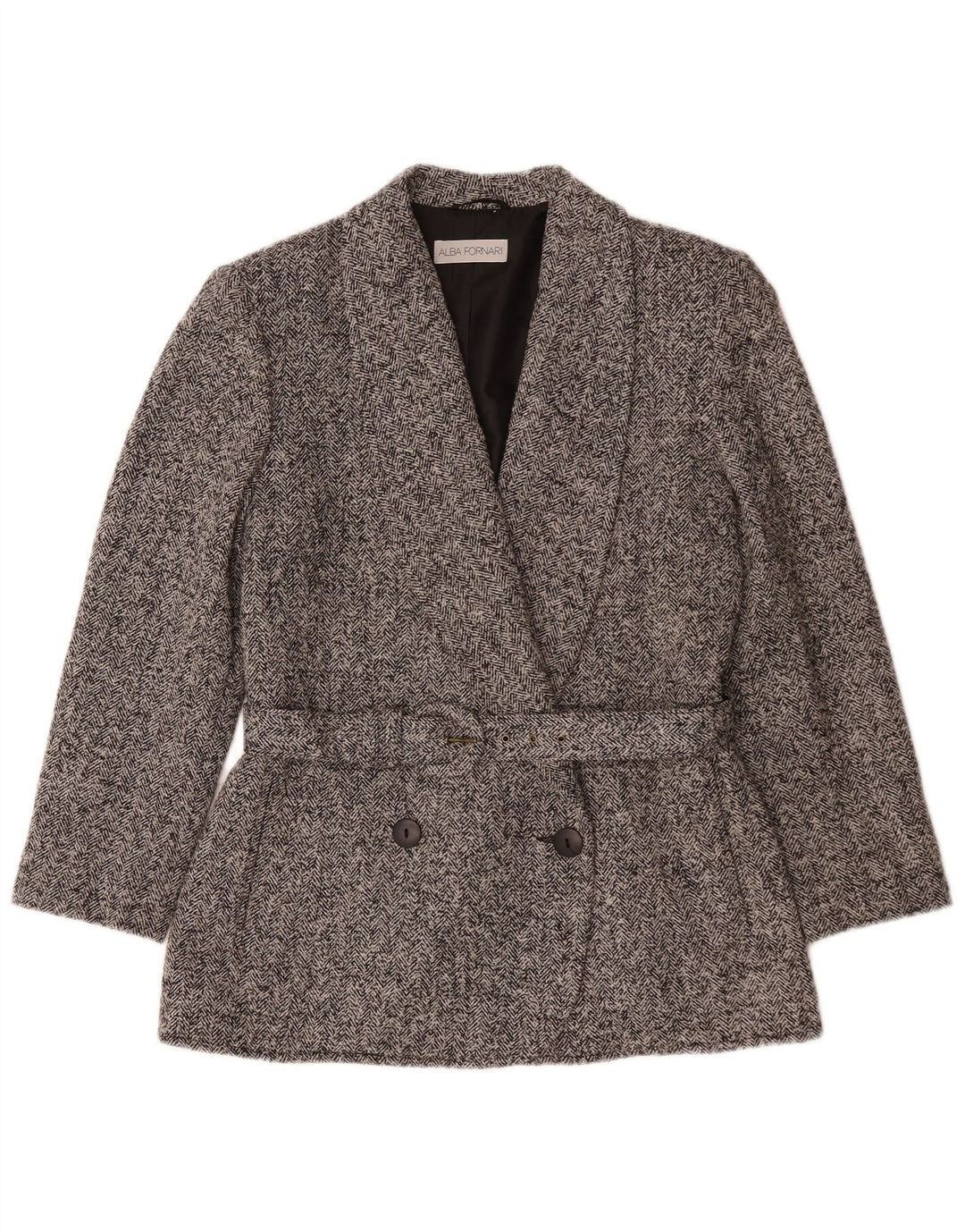 Alba Fornari Blazer feminino jaqueta IT 46 grande espinha de peixe cinza