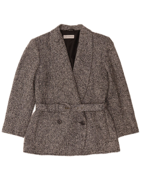 Alba Fornari Blazer feminino jaqueta IT 46 grande espinha de peixe cinza