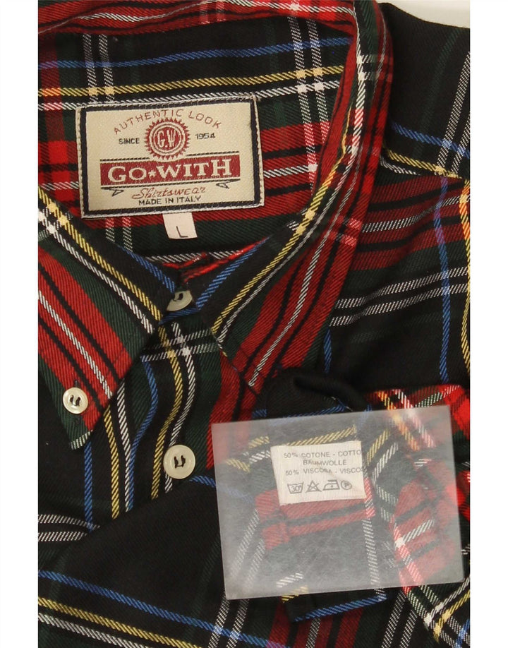 Camisa masculina vintage de flanela grande algodão xadrez multicolorido