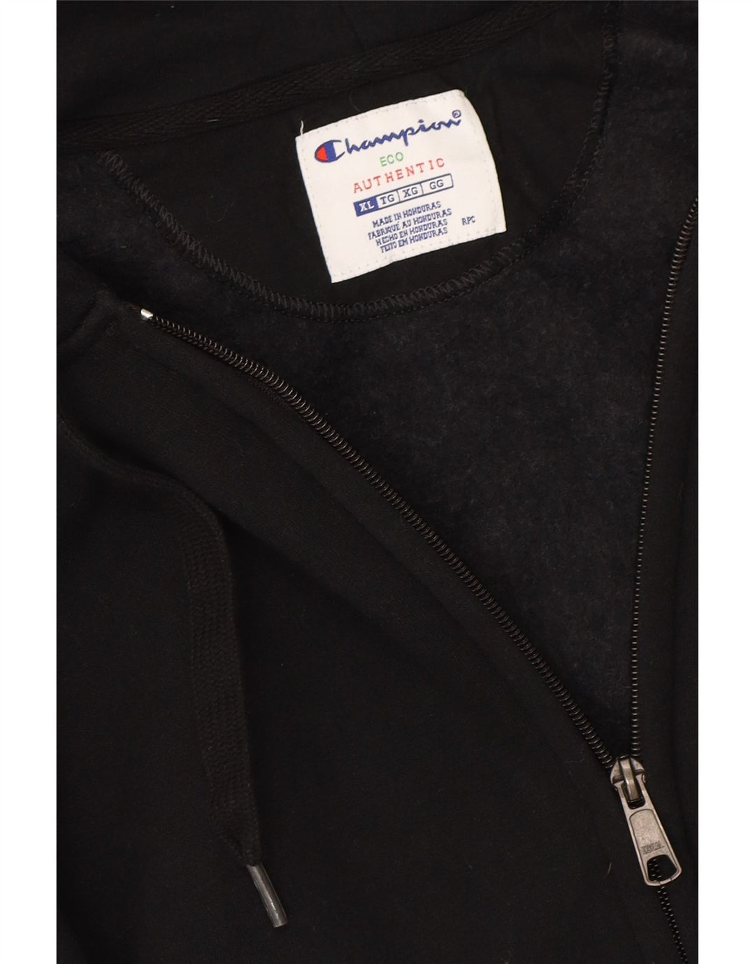 CHAMPION Womens Zip Hoodie Sweater UK 18 XL Black Cotton Vintage Champion and Second-Hand Champion from Messina Hembry 
