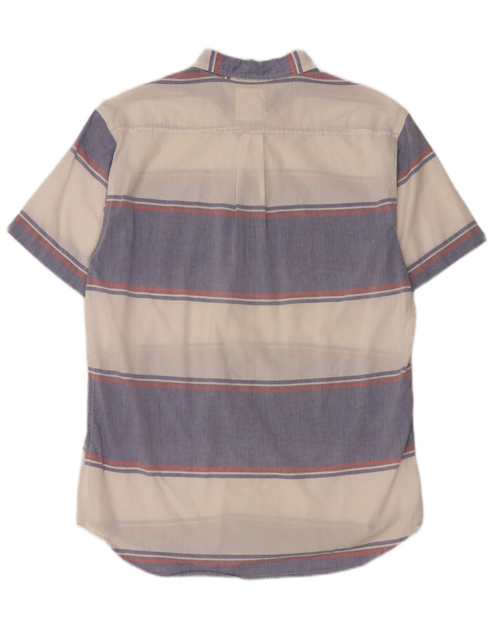 Camisa masculina de manga curta Levi's de algodão listrado azul médio