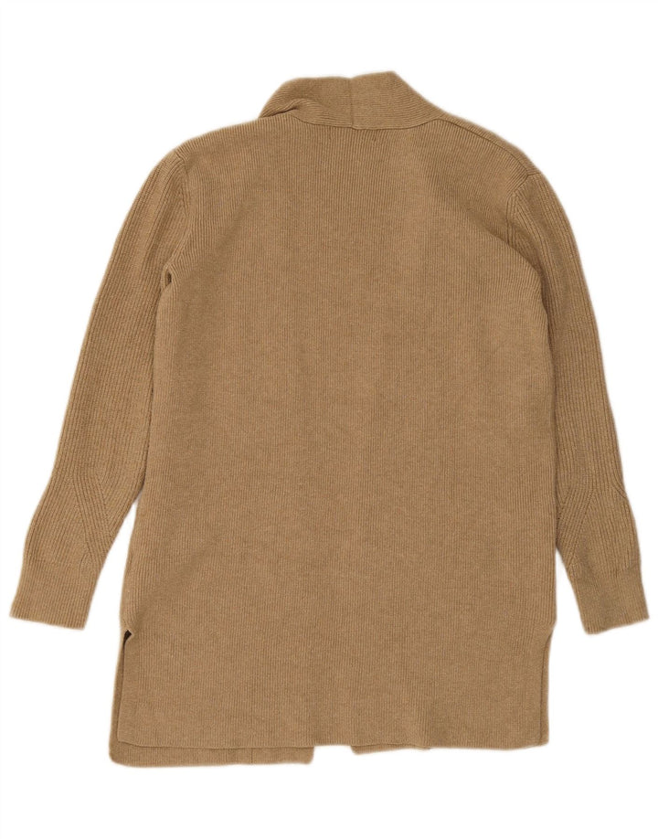Suéter cardigã aberto feminino Marks & Spencer UK 8 pequeno bege viscose