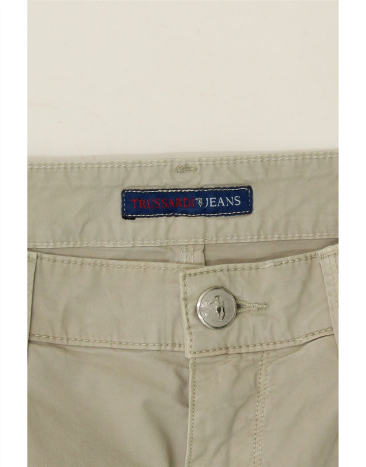 TRUSSARDI Mens Straight Casual Trousers W31 L31 Beige Cotton Vintage Trussardi and Second-Hand Trussardi from Messina Hembry 