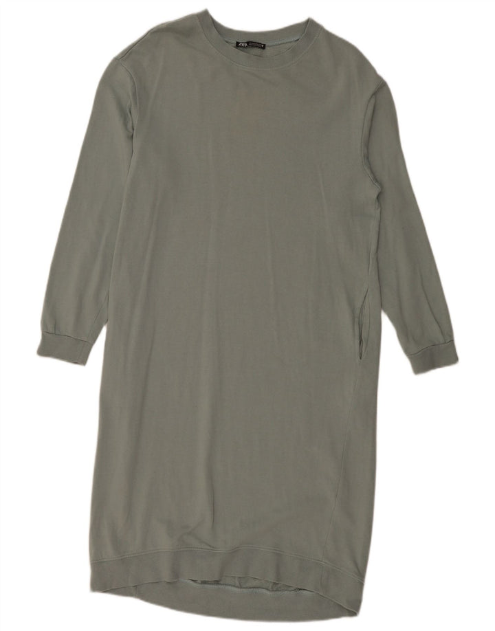 Zara Womens Sweatshirt Jumper Dress Reino Unido 14 Médio Cinza