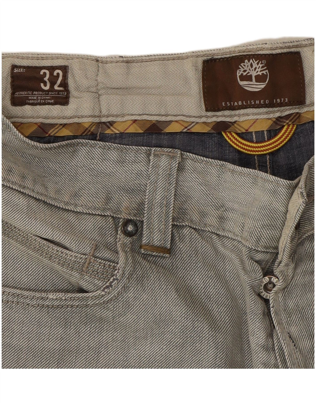 Calça jeans reta masculina TIMBERLAND W32 L31 cinza