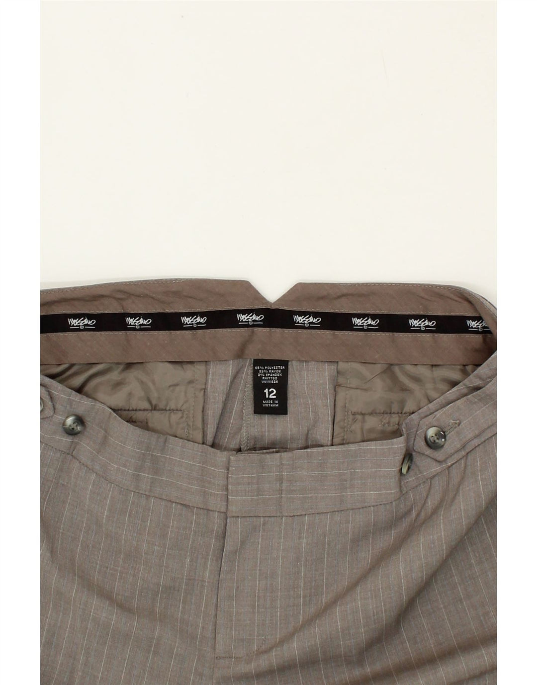 MOSSIMO Womens Bootcut Suit Trousers US 12  XL W36 L31 Grey Pinstripe Vintage Mossimo and Second-Hand Mossimo from Messina Hembry 