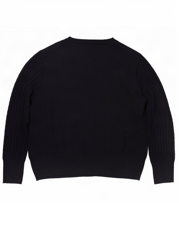 Suéter cardigã feminino Marks & Spencer UK 24 4XL azul marinho viscose