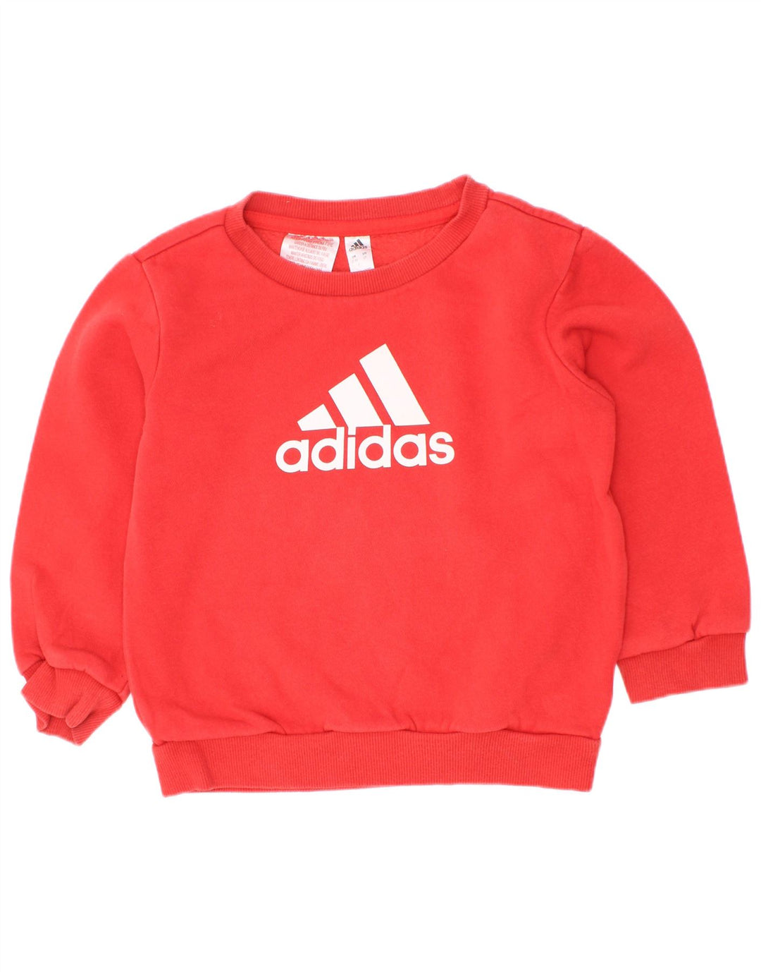 Adidas meninos moletom gráfico jumper 2-3 anos algodão vermelho