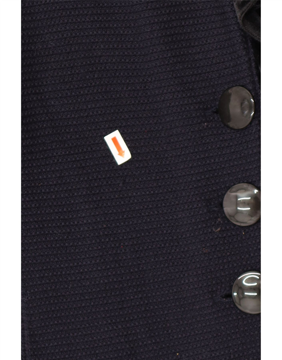 Suéter cardigã feminino ARMANI com babados na frente IT 42 azul marinho médio