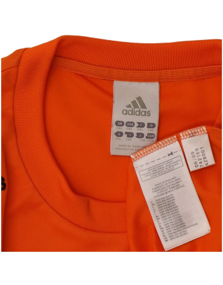 Adidas Mens Climalite Camiseta Top 2XL Laranja Poliéster