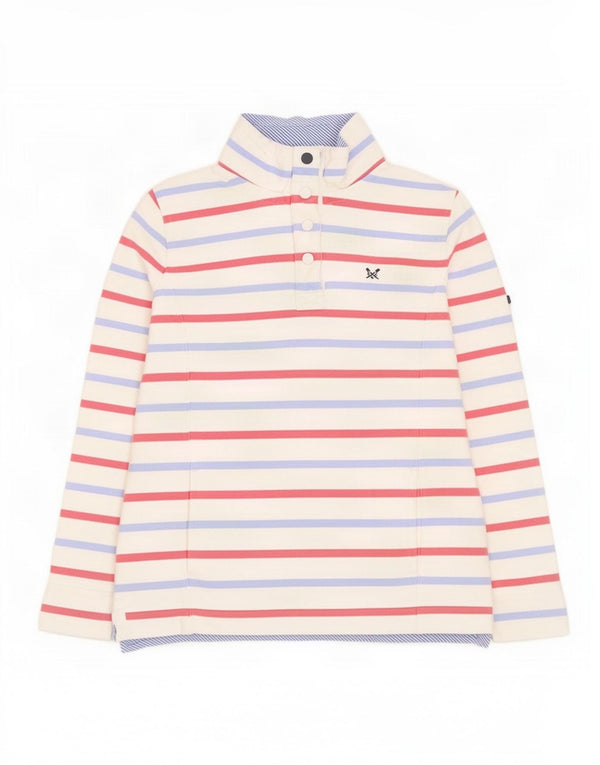 Crew Clothing moletom feminino jumper UK 12 listrado branco médio