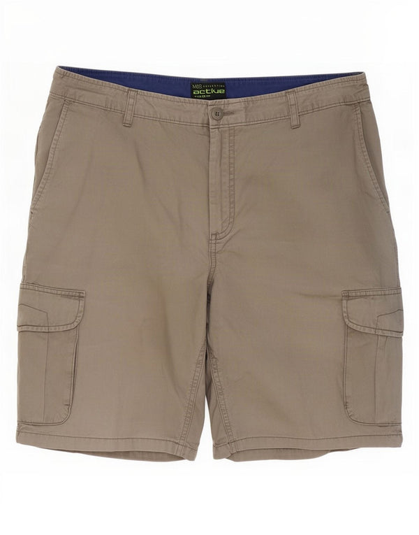 Shorts cargo masculino Marks & Spencer Regular Fit W36 grande cinza