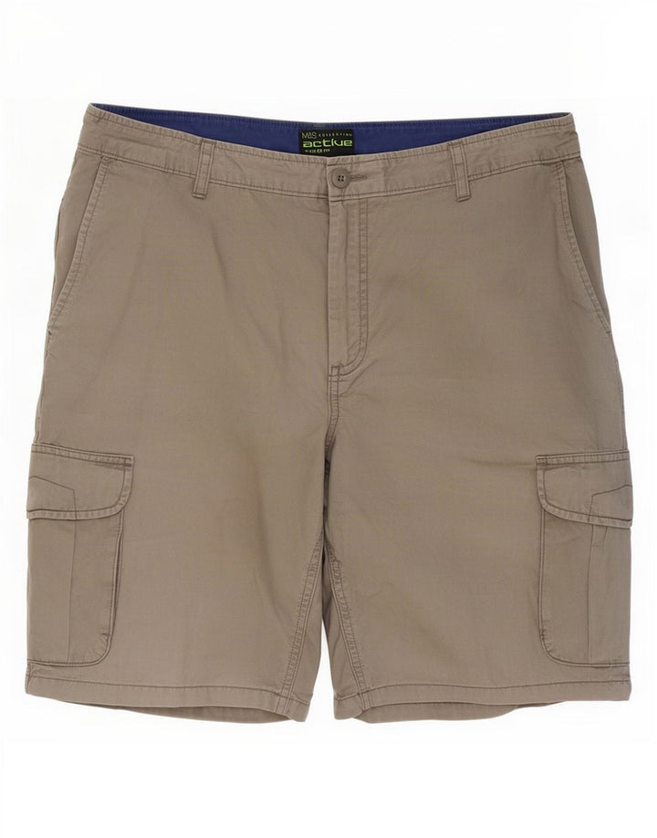 Shorts cargo masculino Marks & Spencer Regular Fit W36 grande cinza