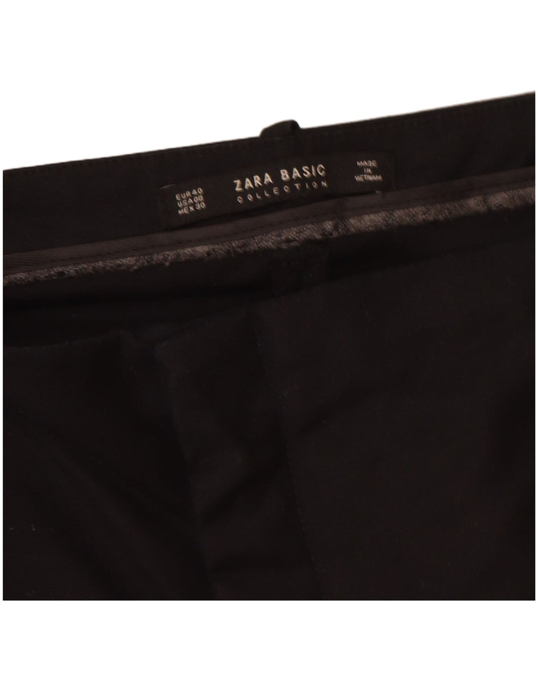 Zara Calça Chino Feminina Slim EU 40 Médio W32 L28 Preta