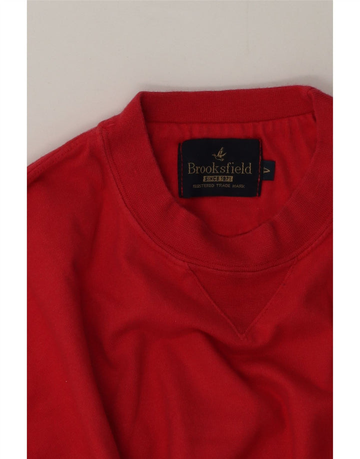 Suéter de moletom masculino Brooksfield grande vermelho