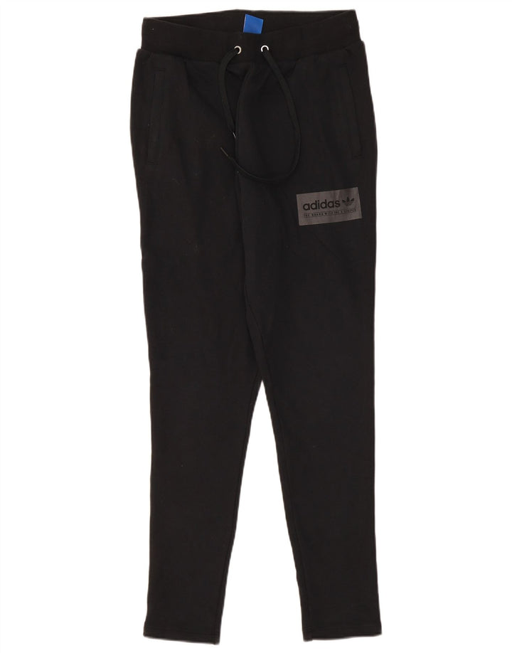 Calça de treino feminina Adidas UK 8 pequena algodão preto