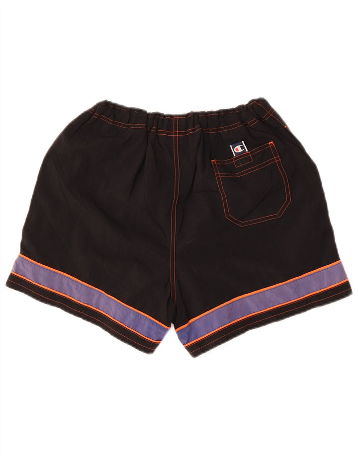 Shorts esportivos masculinos Champion médio preto colorblock poliéster esportivo