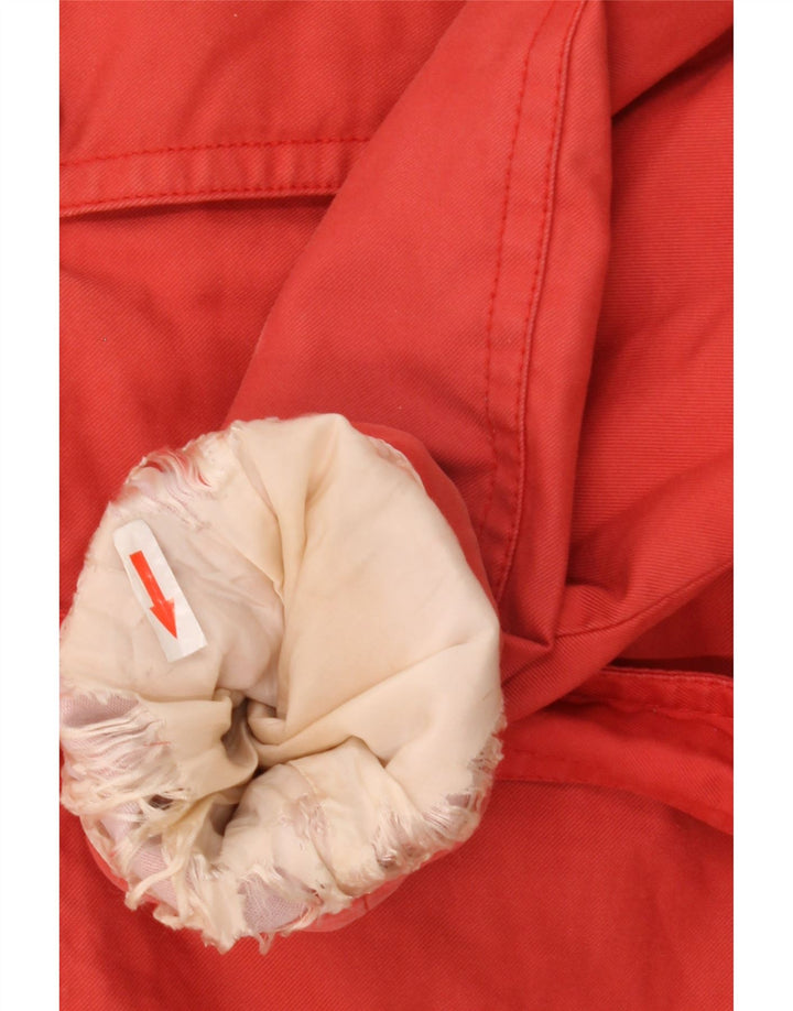 Trench coat feminino curto Coach UK 18 XL algodão vermelho