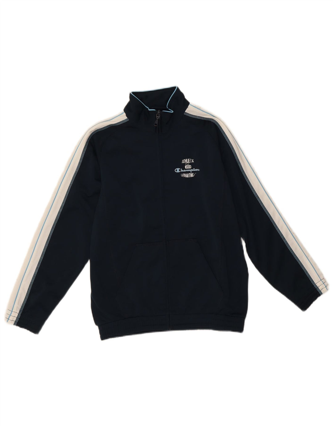Jaqueta de agasalho Champion Boys 9-10 anos médio azul marinho colorblock