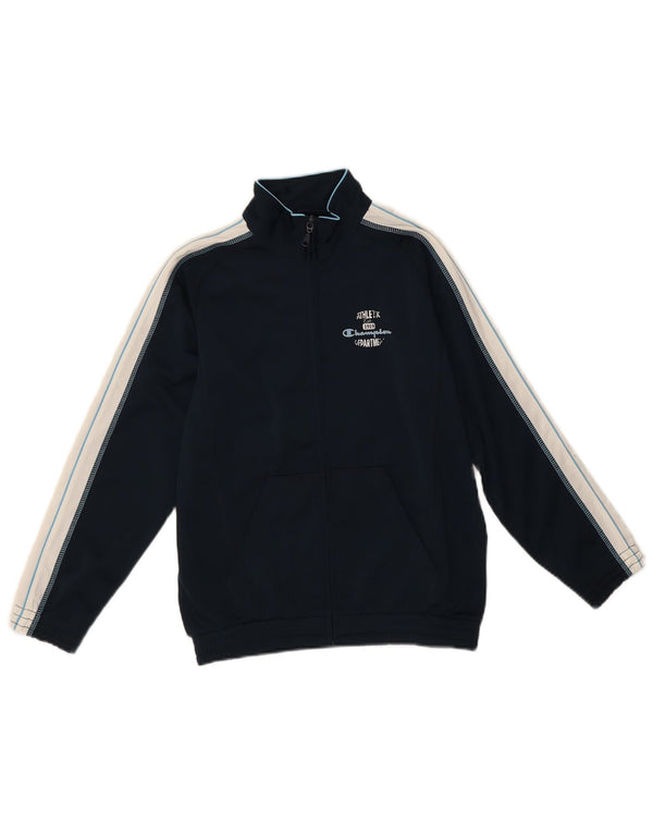 Jaqueta de agasalho Champion Boys 9-10 anos médio azul marinho colorblock