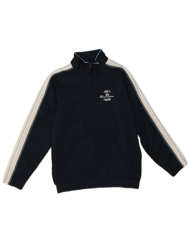 Jaqueta de agasalho Champion Boys 9-10 anos médio azul marinho colorblock