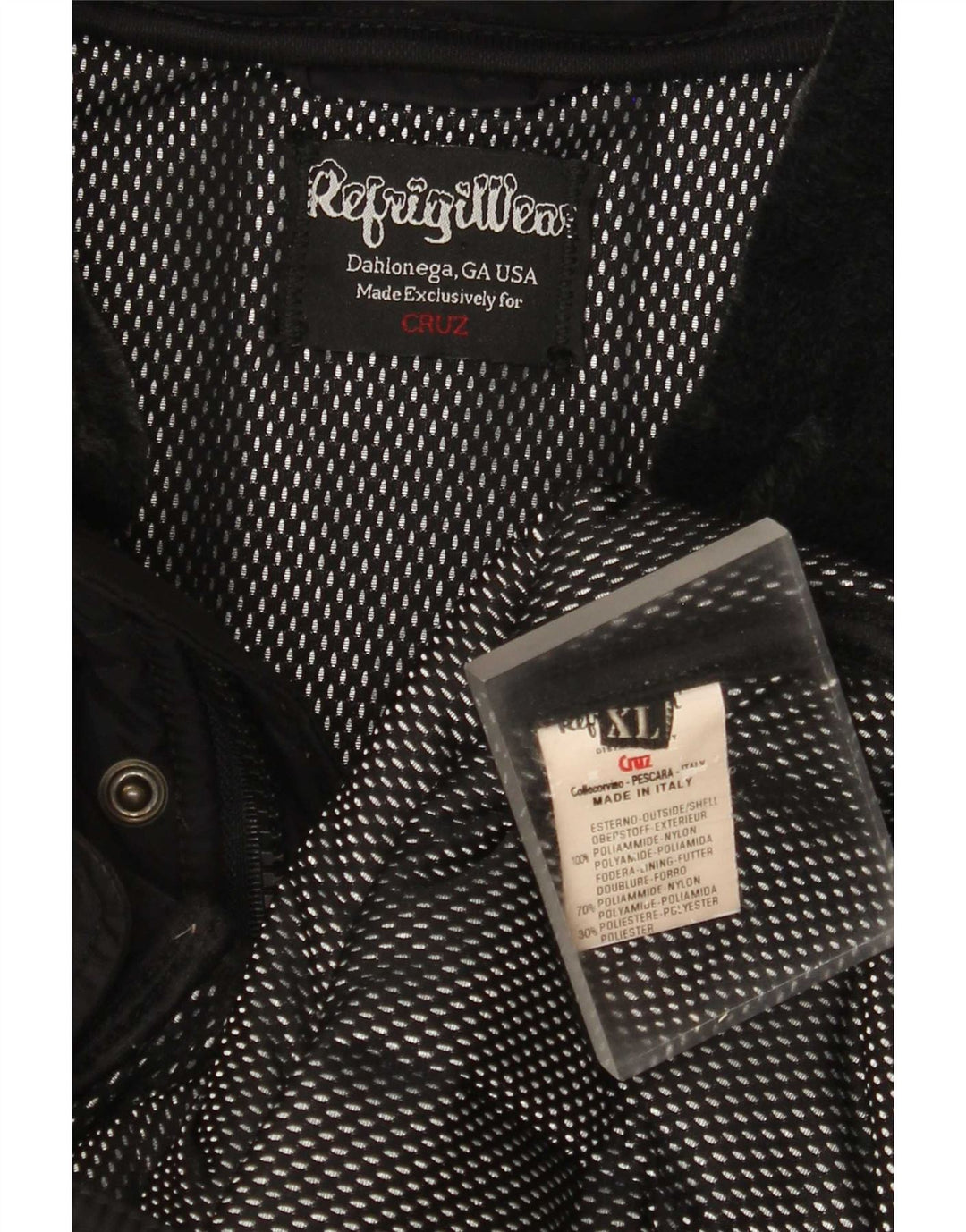 Jaqueta masculina Refrigiwear Cruz acolchoada UK 42 XL preta poliamida