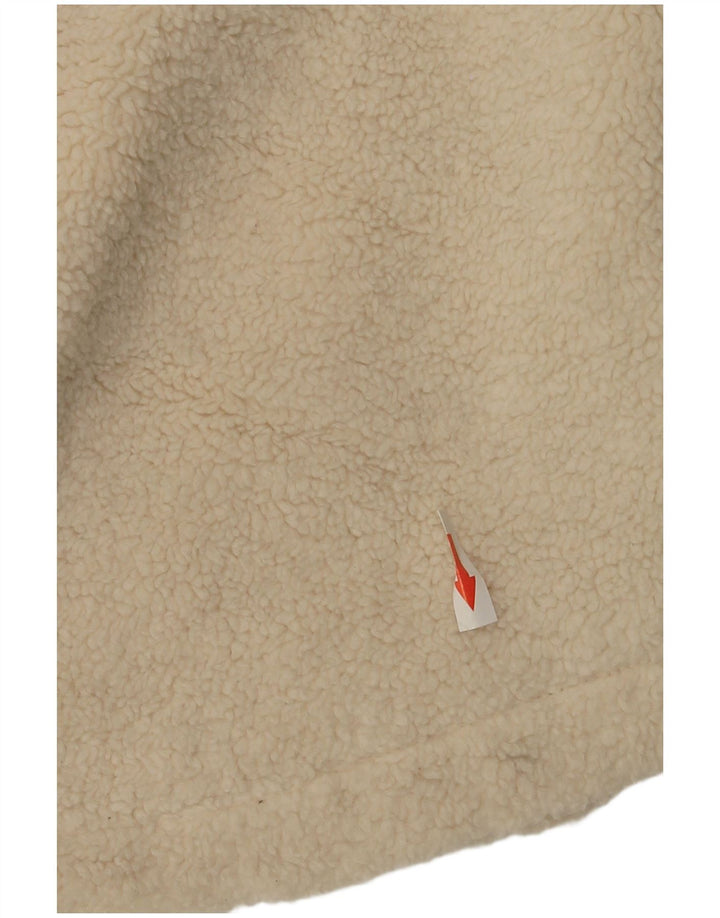 Jaqueta de lã superdimensionada feminina Topshop Reino Unido 10 poliéster bege pequeno