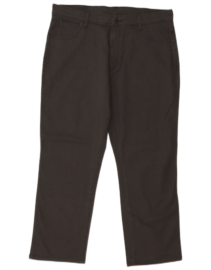 Wrangler Mens Straight Jeans W38 L30 Cinza Algodão