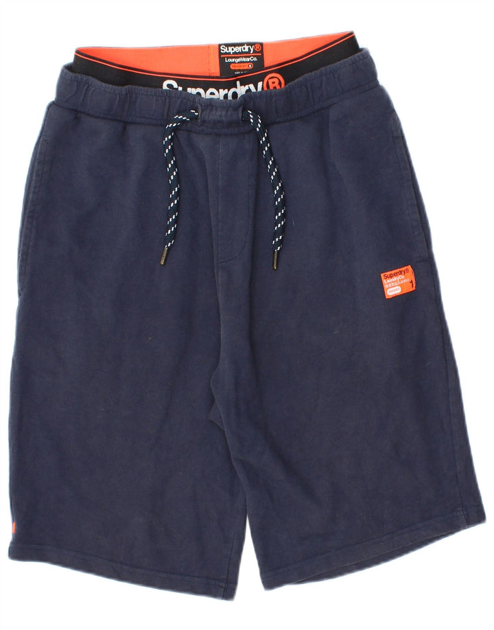 Shorts esportivos masculinos Superdry Regular Fit pequenos azul marinho