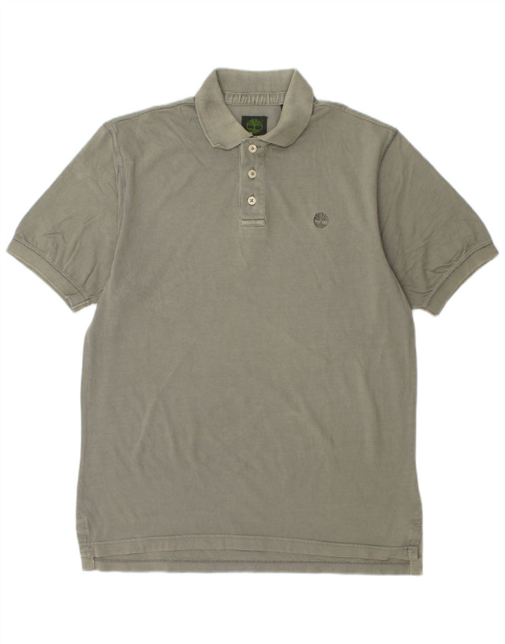 Camisa polo masculina TIMBERLAND pequena de algodão cáqui
